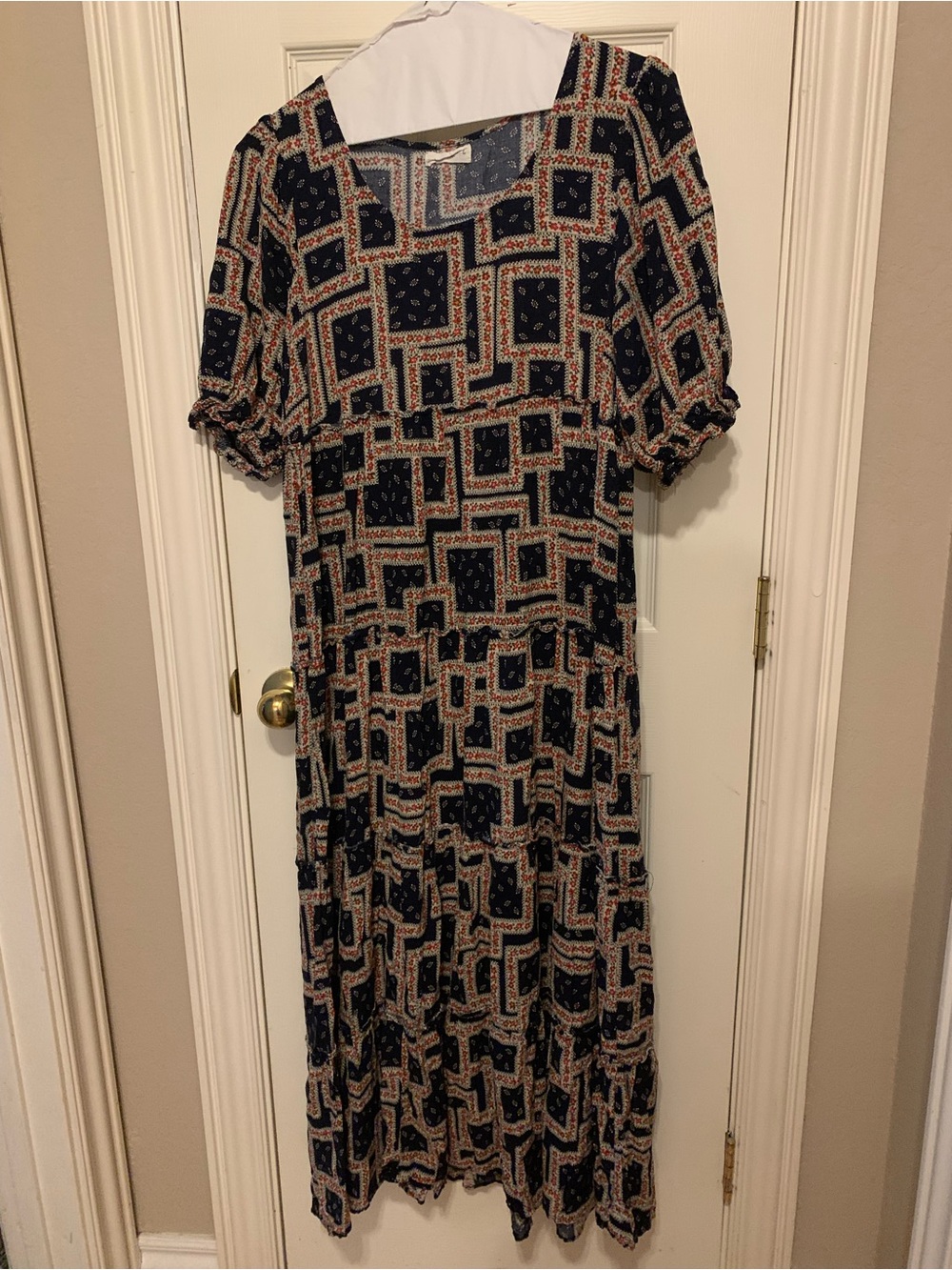 Natural Life Maxi Dress 4 Tiers Festival Casual Comfortcore Collegecore Sz LG